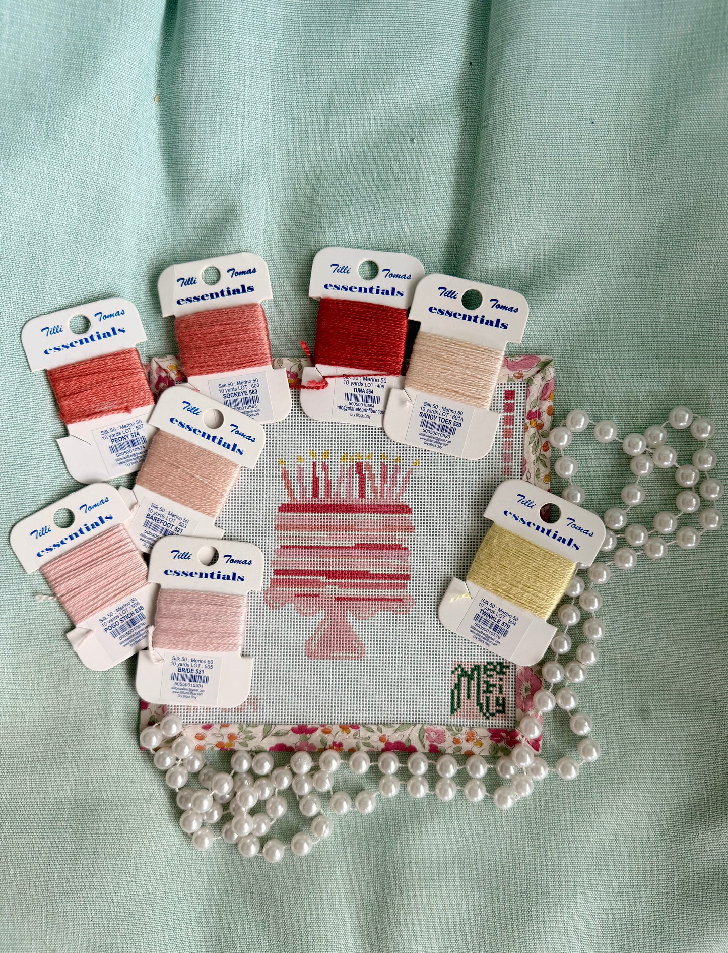 Pink Layered Cake 18 Mesh Needlepoint Canvas