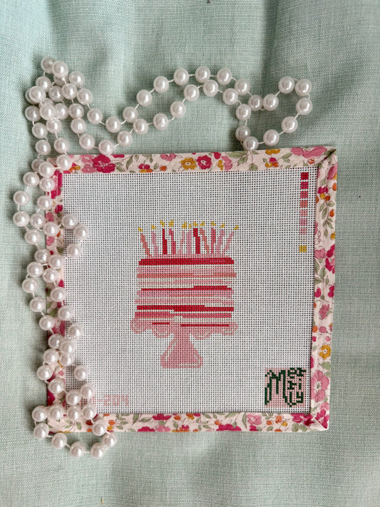 Pink Layered Cake 18 Mesh Needlepoint Canvas