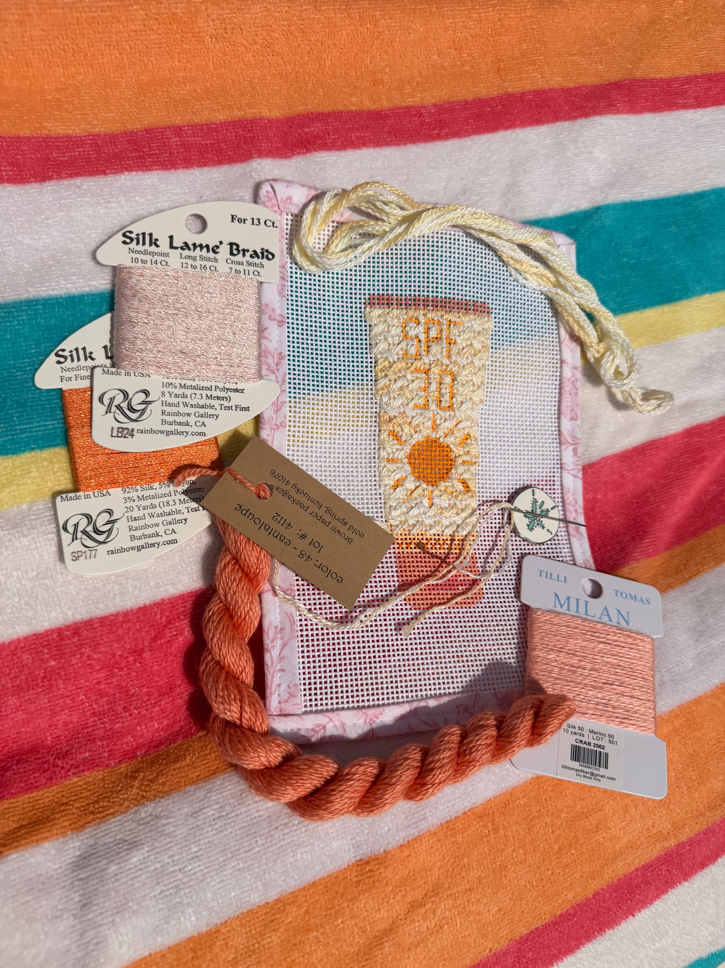 SPF 30 Sunscreen 13 Mesh Needlepoint Canvas