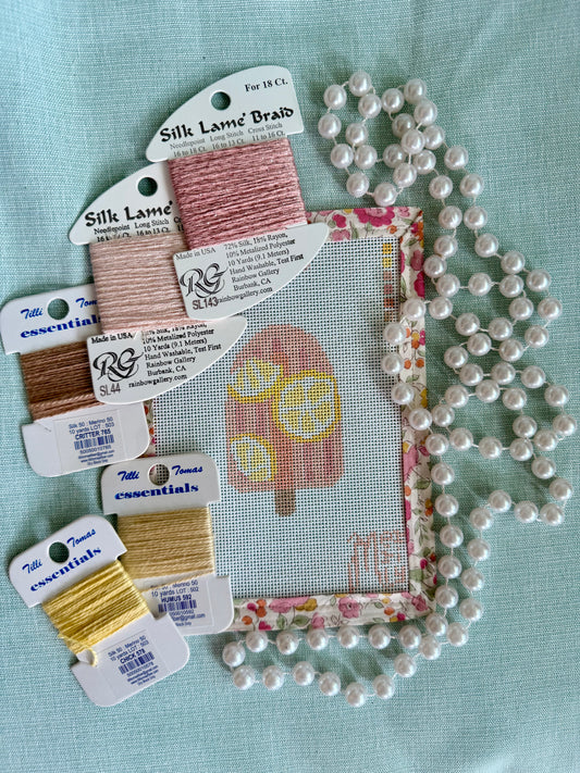 Strawberry Lemon Popsicle 18 Mesh Needlepoint Canvas