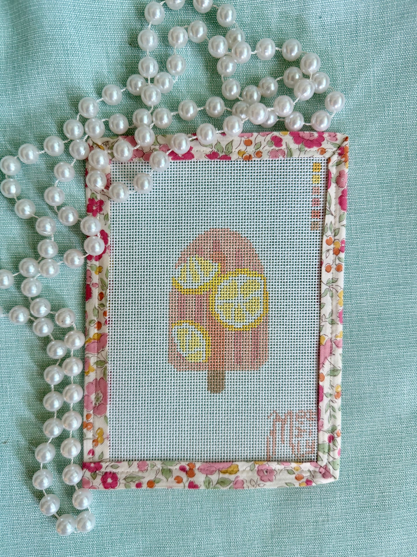 Strawberry Lemon Popsicle 18 Mesh Needlepoint Canvas